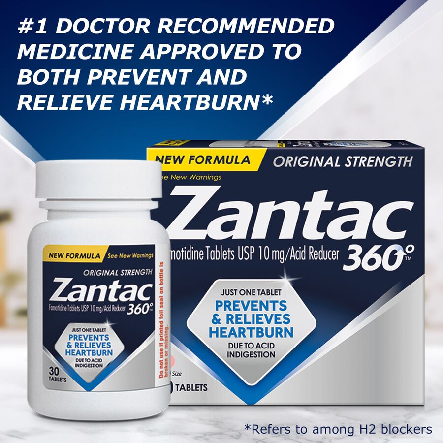 Zantac 360 Maximum Strength Acid Reducer, 10 mg Tablets, 30 ct.